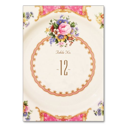 Victorian High Tea Garden Party Table Number Card