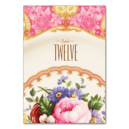 Victorian High Tea Garden Party Table Number Card