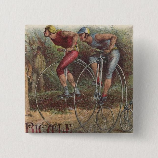 Victorian High Wheel Bicycles Button (Front)