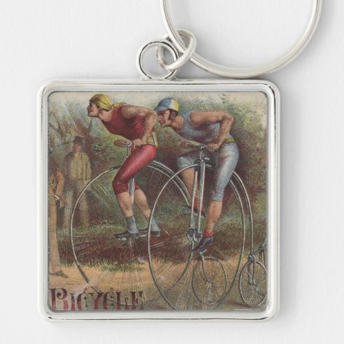 Victorian High Wheel Bicycles Keychain