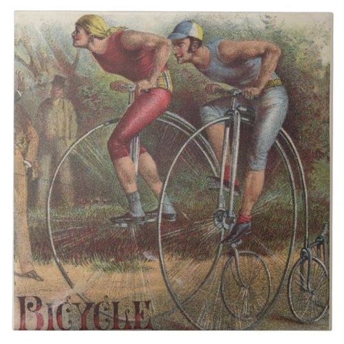 Victorian High Wheel Bicycles Tile