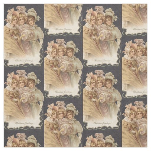 Victorian Holiday Fashion Vintage Chrismas Fabric