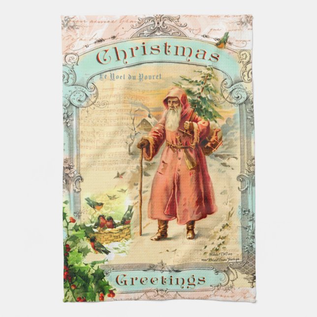 Victorian Holiday Kitchen Towel (Vertical)