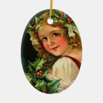 Victorian Holly Christmas Ornament by xmasstore at Zazzle