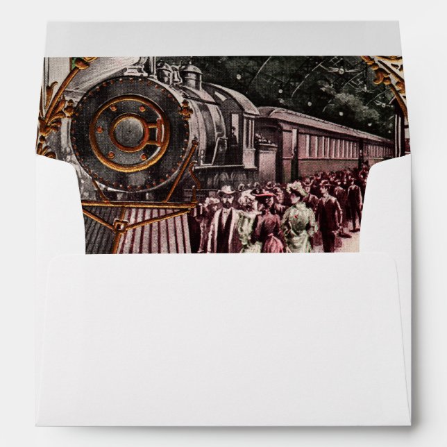 Victorian Home on the Train for Christmas Envelope (Back (Bottom))