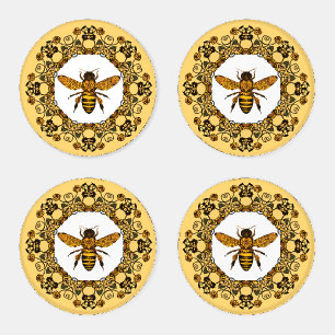 Victorian Honey Label Coaster Set