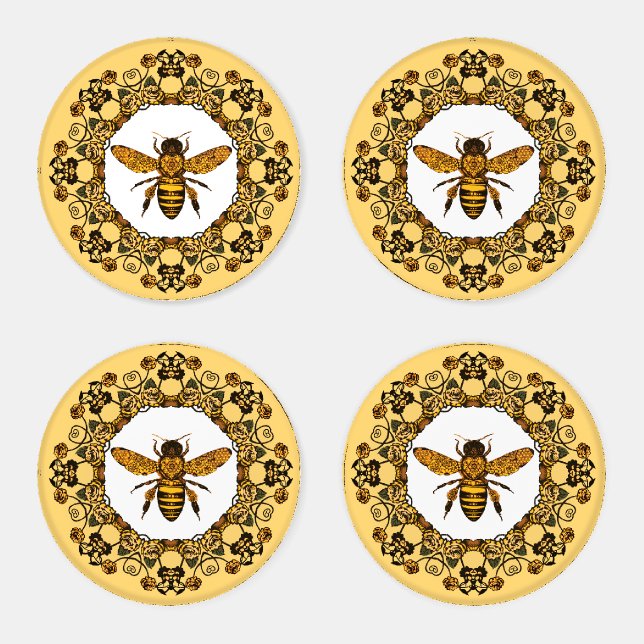 Victorian Honey Label Coaster Set (Set)