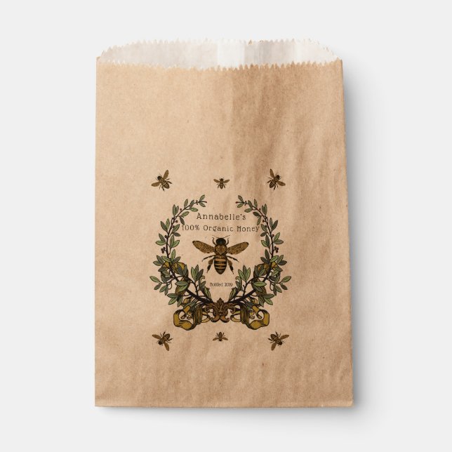 Victorian Honey Label Personalize Favor Bag (Front)