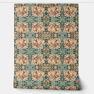 Victorian Honeysuckle Inspired Floral Pattern Wallpaper