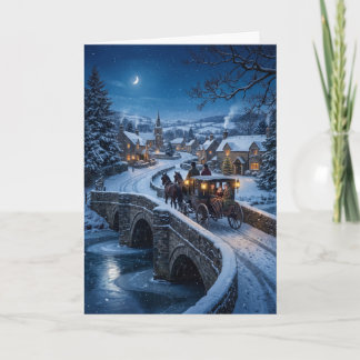 Victorian Horse Carriage Christmas Eve Card