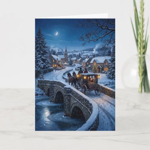 Victorian Horse Carriage Christmas Eve Card