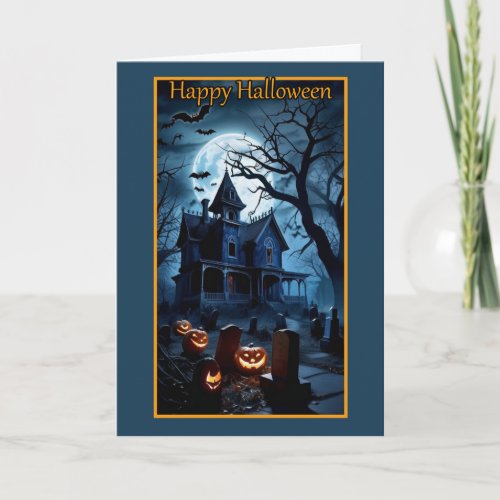 Victorian House Halloween Card