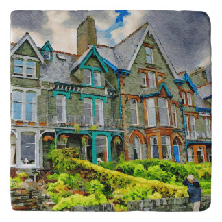 Victorian house in Keswick painted in watercolor Trivet