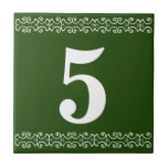 Victorian House Number Tile<br><div class="desc">Victorian House Number Tile - White on green with a printer's border</div>