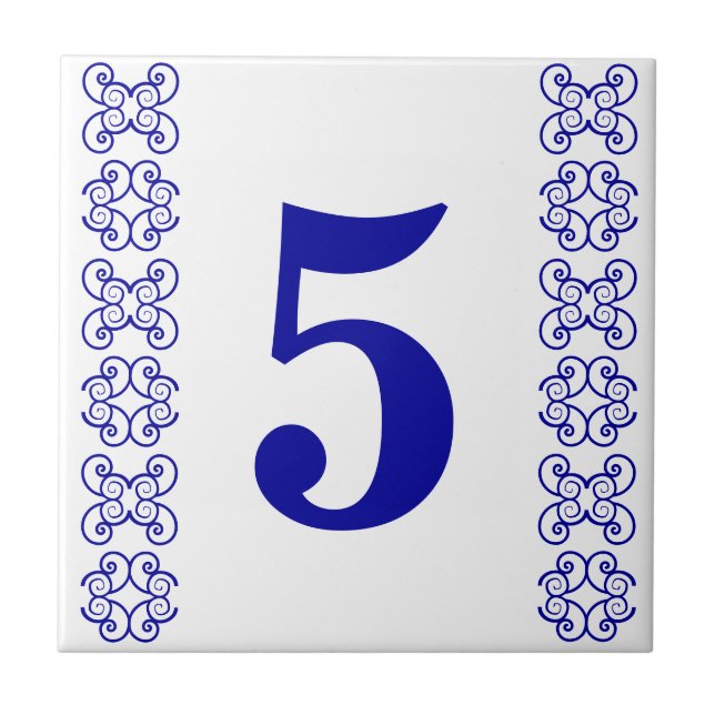 Victorian House Number Tile Vertical (Front)