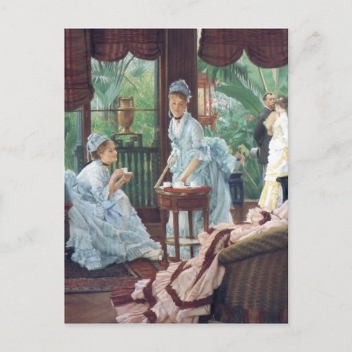 Victorian House Party Tea Fashion Tissot Invitation Postcard