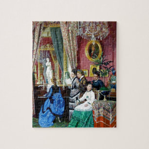 Victorian House Party Women Men Music painting Jigsaw Puzzle