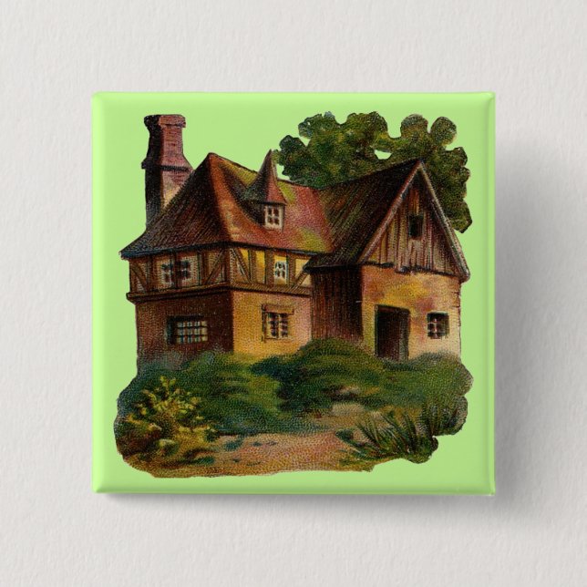 Victorian House Pinback Button (Front)