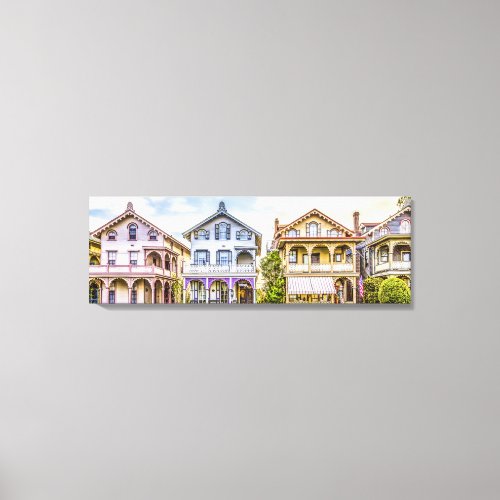 Victorian House Row Wrapped Canvas