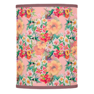 Victorian Hummingbird Floral Pink Flowers Pretty Lamp Shade