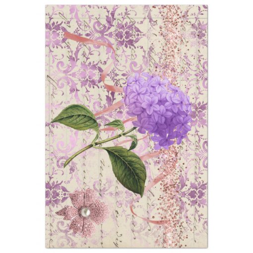 Victorian Hydrangea Ephemera Decoupage Tissue Paper Zazzle