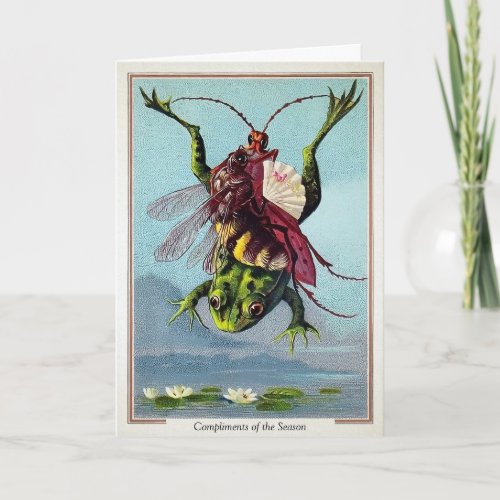 Victorian Insects on Frog Christmas Card