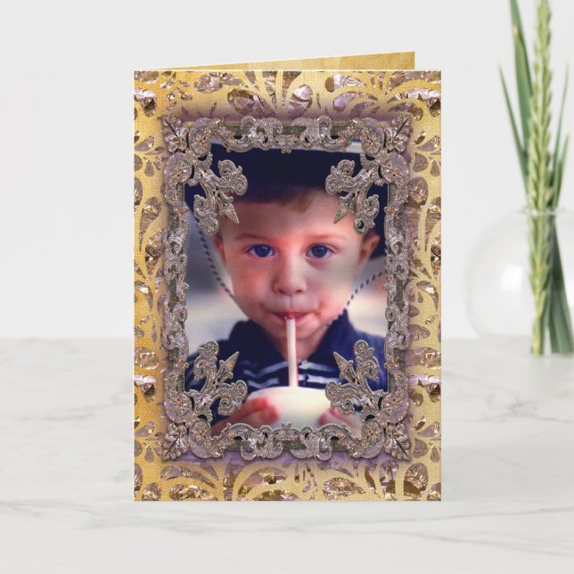 Victorian Insert Your Own Image Holiday Card (Front)