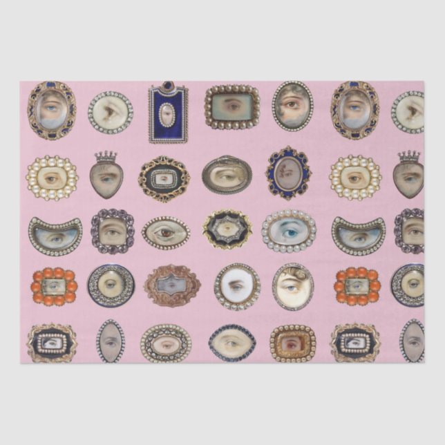 Victorian Inspired Lover's Eyes, original art Tissue Paper (Front)