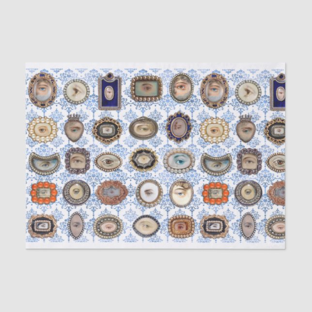 Victorian Inspired Lover's Eyes, original art Tissue Paper (Front)