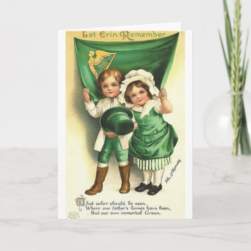 Victorian Irish Children St Patricks Day Card