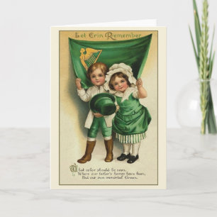 Victorian Irish Children St. Patrick's Day Card