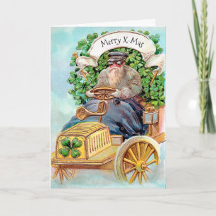 Victorian Irish Santa Holiday Card