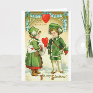 Victorian Irish Valentine's Day Greeting Card