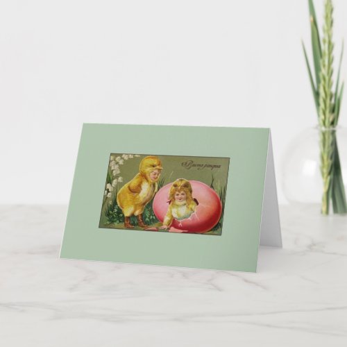 Victorian Italian Buona Pasqua Easter Card