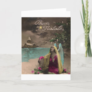 Victorian Italian Christmas Card Boun Natale