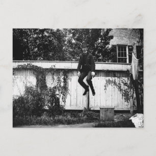 Victorian Jumping Man Postcard