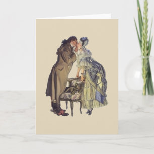 Victorian Kiss Romantic Valentine Holiday Card