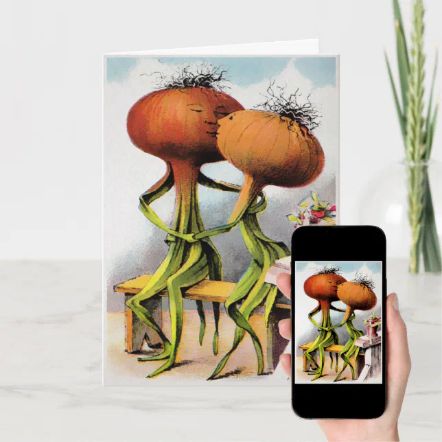 Victorian Kissing Onions Valentine's Day Card Zazzle