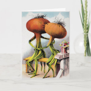 Victorian Kissing Onions Valentine's Day Card