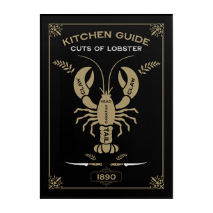 Victorian Kitchen Lobster Butchery Chart Acrylic Print