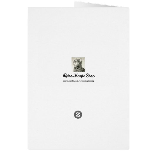 Victorian Kitten and Holly Christmas Greeting Card (Back)