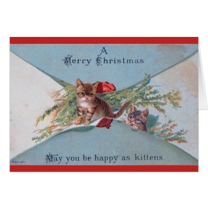 Victorian Kitten Christmas Card