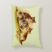 Victorian kittens accent pillow (Front(Vertical))
