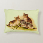 Victorian kittens accent pillow (Back)
