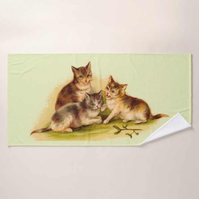 Victorian kittens bath towel set (Bath Towel)