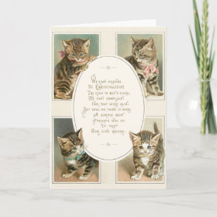 Victorian Kittens Christmas Greeting Card