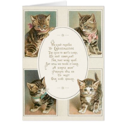 Victorian Kittens Christmas Greeting Card