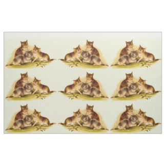 Victorian kittens fabric