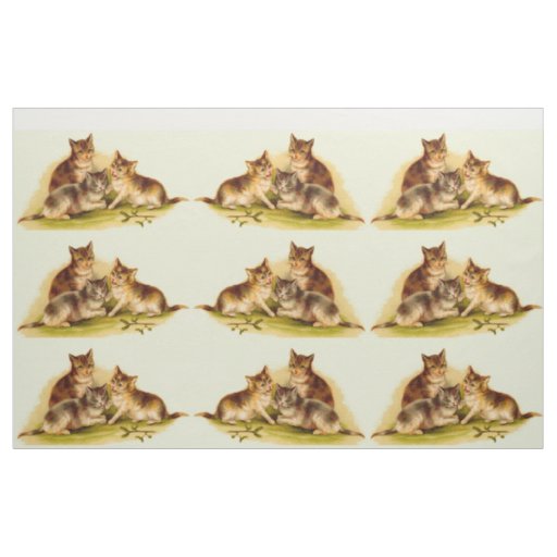 Victorian kittens fabric