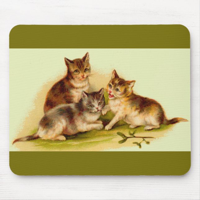 Victorian kittens mouse pad (Front)